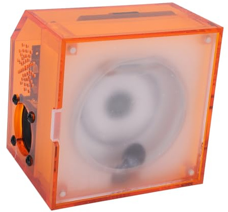 SUNGOOYUE Ferrofluid-Lautsprecher, Tanzendes Licht aus Magnetischer Kunststoffflüssigkeit, Tragbarer -Lautsprecher mit 2000 MAh für Heimbüro und Partys (ORANGE)