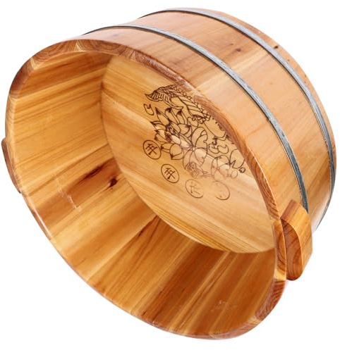 Artibetter Cubo Portátil de Madera para Pedicura, Bañera para Remojar los Pies, Lavabo Multiuso para Baño de Pies, Spa y Cuidado Personal, Adecuado para Uso Doméstico y Relajación