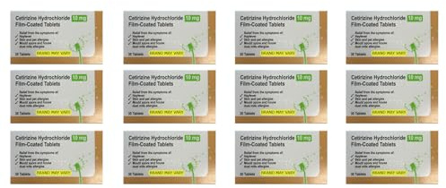 Cetirizine Hayfever and Allergy Tablets - 12 Months Supply - 30 Tablets x 12