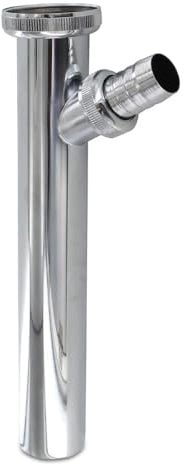 Schläfer | 439004 - Rallonge Siphon Lavabo avec Raccord Lave-Linge, Lave-Vaisselle en Laiton 1 1/4 x Ø32mm x 200mm, Raccord Siphon Lavabo salle de bains, Tuyau Réglable Universel