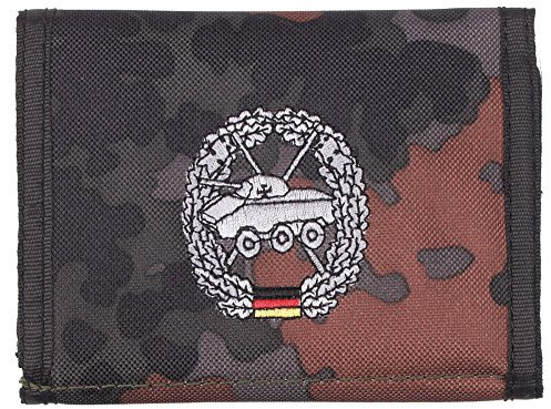 Nylongeldbörse, flecktarn, Panzeraufkl.,Klettv.,Ausweisf.