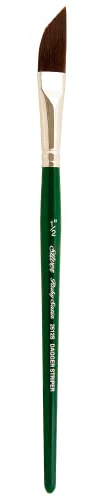 Silver Brush Limited Ruby Satin Dagger Striper Oil Paintbrush, Size 1/2 in | Short Handle, Acrylic, Heavy-body Paint, Pointed Stiff Synthetic Bristle, Ultra Fine to Wide Strokes, Tabletop Painting