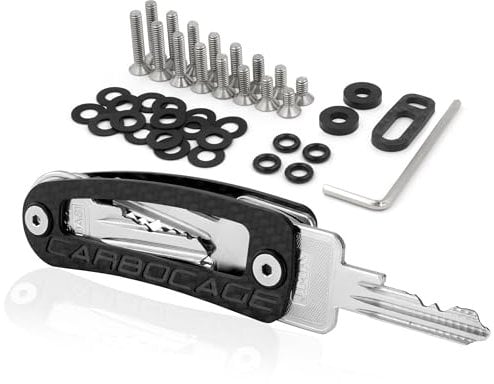 CARBOCAGE KEYCAGE - Key Organizer Carbon - Schlüsselorganizer - Schlüsselbund bis zu 14 Schlüssel - Schlüsselhalter - Organisation der Schlüssel - Key Holder - Made in Germany