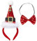 W WIDMANN MILANO Party Fashion, Mini-Weihnachtsmütze, festliches Design mit glitzernder Fliege, bequem auf einem Haarreif, unisex, mit lustiger Glocke, leicht zu kombinieren