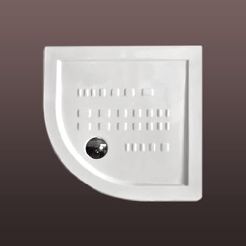 Kiamami Valentina - Piatto Doccia Semicircolare in Ceramica | Spessore Ridotto 5,5 cm | Made in Italy | 90x90 cm | Installazione Filo Pavimento | Antiscivolo, Bianco, Semicircolare, Ceramica