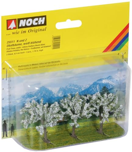 Noch 25511 4.5 cm High Fruit Trees White Landscape Modelling (3-Piece)