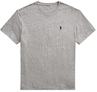 Ralph Lauren Polo Maglietta da Uomo Classica in Jersey di Cotone Grigio XL