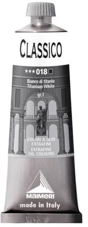 Maimeri CLASSICO 60 ml, Extra feine Künstlerölfarbe, Farbton Titanweiß