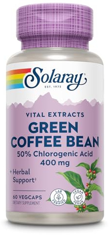 SOLARAY Guaranteed Potency Green Coffee Bean Extract, Veg Cap (Btl-Plastic) 400mg | 60ct