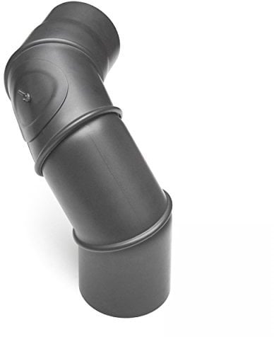 raik Rauchrohrbogen/Ofenrohrbogen Multibogen mit Tür 4-teilig 0-90° drehbar 120 mm Durchmesser 2 mm Stahlblech Gussgrau SH062-120-gg