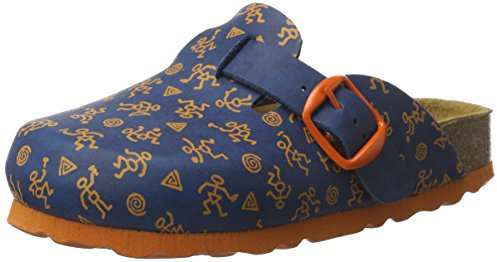 Lico Bioline Clog Kids, Zoccoli, Blu (Blau/Orange Blau/Orange), 33 EU
