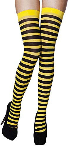 Boland 02250 - Strümpfe Honigbiene, Damen, One Size, Bienenkostüm-Accesoire, Karneval, Themenparty, Mottoparty