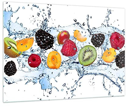 Bilder auf Glas 100x70cm Glasbild Wasser Früchte frisch Essen Groß Wanddeko Bild im Glas Schlafzimmer Küche Deko Wandbilder Dekoration Wohnzimmer Modern Wall Decor Wand Kunstdruck Art GAA100x70-2675