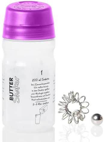 Smör och gräddskakare (Magenta) med smörboll och Frother