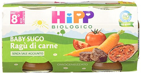 HiPP - Baby Sugo Biologico per Bambini, Gusto Ragù di Manzo, Senza Aggiunta di Sale e Aromi, 24 Vasetti da 80 g