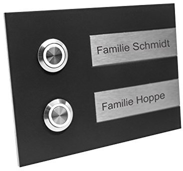 Türklingel Hamburg für Zweifamilienhaus Edelstahl anthrazit RAL7016 pulverbeschichtet (LED weiß)