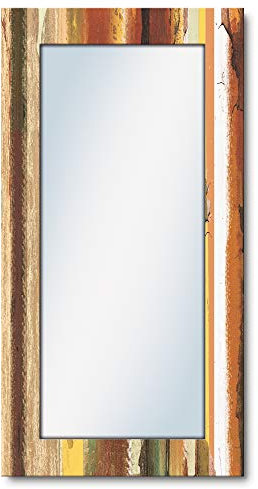 ARTLAND Wandspiegel Ganzkörperspiegel mit Holz Deko Rahmen 60x120 cm Spiegel zum Aufhängen Shabby Chic Kunst Used Look Braun T9LR