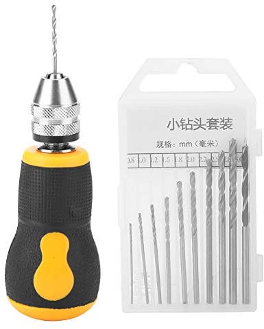 Portable Tool set piccolo trapano a mano e 10 pezzi Twist drill bit 0.8 – 3.0 mm Precision pin Vise lavorazione del legno trapano a mano per il modello gioielli di noce ambra cera d' api olive dado
