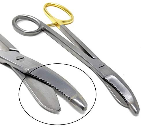 A2Z SCILAB Robuste Gipsschere aus deutschem Edelstahl, 24,1 cm, mit einer gezackten Klinge und goldfarbenem Griff