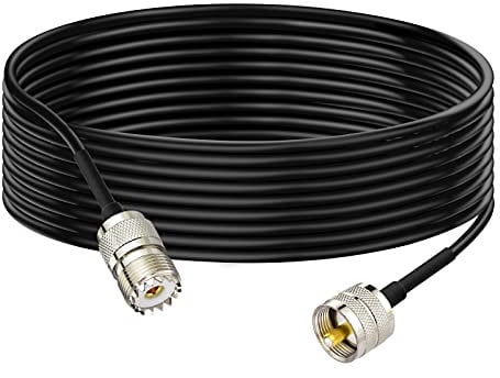 Bingfu - Cable coaxial RG58 UHF PL-259 macho a UHF SO-239 hembra 3m cable extensión para coche SUV camión radio CB VHF UHF Talkie Walkie Radioamateurr Potencia Amplificador de medidor SWR