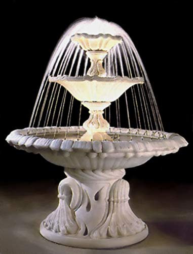 Casa Padrino Barock Springbrunnen/Gartenbrunnen Ø 145 x H. 180 cm - Luxus Gartendeko, Farbe:weiß