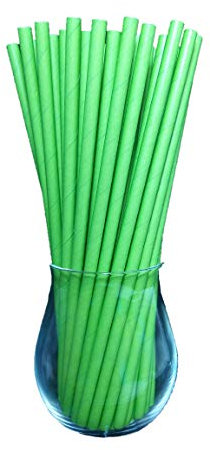Sam for You Cannucce di carta, cannucce di carta, biologiche, per alimenti, rispettose dell'ambiente, cannucce usa e getta, confezione da 120 (verde)