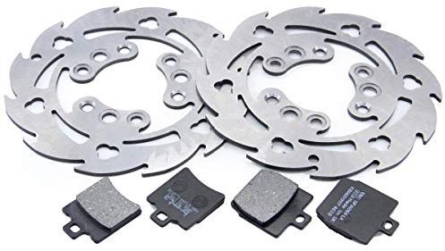 2X Bremsscheibe Wave Bremsbeläge Satz Set vorne + hinten für Yamaha Aerox MBK Nitro