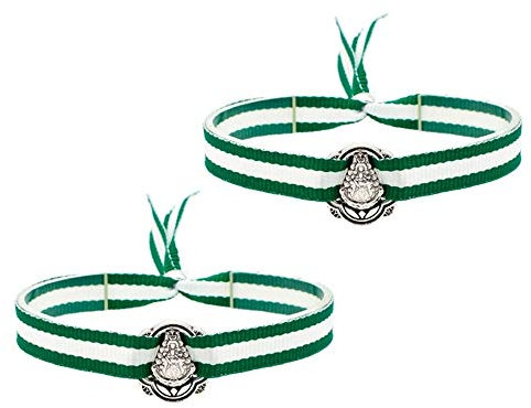 BDM Pulsera para hombre y mujer de tela andaluza con la medalla de la Virgen del Roc?o y la bandera de Andaluc?a. Pack 2 Unidades