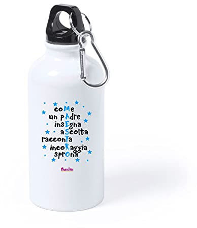 Regali Pazza idea Borraccia Bottiglia Alluminio 500 Ml - Alluminio - Tappo a vite - Decorata - Regalo per Maestro - Collezione Insegnante