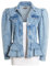 SS7 Womens Puff Sleeve Peplum Denim Jacket Blue