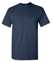 Gildan Blank T-Shirt - Unisex Style 5000 Adult, (Navy), Large