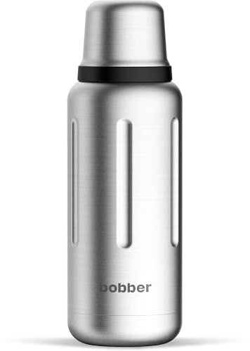 Bobber Botella de agua de acero inoxidable aislada al vacío de 34 onzas con tapa de taza, apta para lavavajillas, mantiene las bebidas calientes durante 48 horas y frías durante 72 horas, termo de