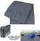 XMTECH Vorzeltteppich hochwertiger Camping Teppich 300x500cm, Zeltteppich Zeltunterlage bläulich-grau, Teppich für Zelt Wohnmobil aus HDPE, Outdoor Campingmatte inkl Tragetasche & 17 Heringe