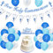 Holy Communion Decorations, First Communion Decorations Confirmation Decor,Blue Banner Pennant Bunting,Balloons,Cake Topper for Boys Christening Gifts