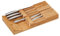 Relaxdays Messerhalter Schublade, für 12 Messer & Wetzstahl, Bambus Messerblock liegend, HxBxT: 5 x 43 x 23 cm, natur