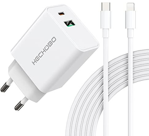 USB C Ladegerät, Schnellladekabel für iPhone (1er Pack mit Kabel/Weiß)