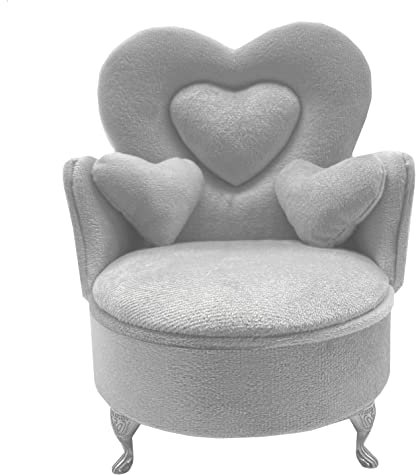 DD-life Schmuckkästchen für Sofa, Schmuckkästchen, Miniatur-Sofa, Samt, Stuhl, Ohrringe, Halskette, Armband, Aufbewahrungsbox, Geschenk für Mädchen und Frauen, Schmuckschatulle (grau)