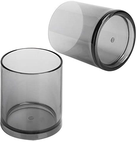 Cyrank 2pcs Gobelets à Boire, 200ml Gobelet En Acrylique Transparent Gobelets En Plastique Réutilisables Verres à Bière Ronds Verres à Boire En Acrylique Incassables(Gris)