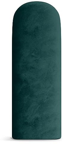 Muralo Wandkissen Gepolstert, Oval, Wandpolster, Samt - 30x80 cm, Türkis | Wandpaneel, ideal als Bettkopfteil oder Lendenkissen - für Schlafzimmer und Wohnzimmer, einfache Anbringung mit Montagekleber