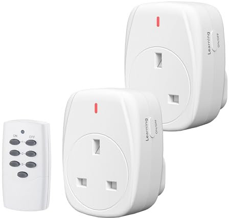 HBN Wireless Remote Control Plug Sockets - 30m Range, 13A/3120W Remote Socket for Christmas Light