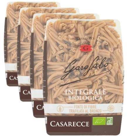 Garofalo Organic Whole Wheat Casarecce Pasta, 500 g,Brown (Pack of 4)