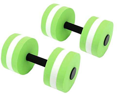 Firlar Lot de 2 Haltères Flottants en EVA pour Piscine, Haltères en Mousse pour Exercices D'aérobic Aquatique, Haltères en Mousse pour Exercices de Yoga, Outil de Fitness pour Hommes,(Vert)