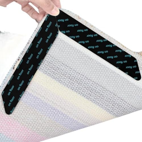 Antiscivolo Tappeto, 12 pezzi di antiscivolo per tappeti lavabile per Moquette, tappetino antiscivolo per Moquette lavabile e Riutilizzabile, Adesivo Antiscivolo per moquette con forte adesività