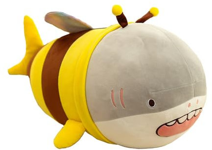 Herfair Kuscheltier Hai Biene Plüschtier Kawaii Plüsch Spielzeug Kissen zum Kuscheln & Spielen Plüschpuppen Wurfkissen Stofftier Geschenk (28 cm/ 11 in)