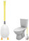 Toilet Cleaner Brush, Toilet Brush and Holder Set Adorable Duck Shape Wall Mounted Silicone Toilet Brush with 4 Brush Heads for Bathrooms Hotel Toilet Cleaning Tool Yellow