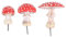 Tissting 3 Stück Gartenstecker Rost Deko Rot Harz Mikro Landschaft Pilz Stecker Gartendeko Statue, 7cm Klein Leuchtende Pilz Roststecker Dekofigur für Garten, Hof, Weg