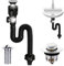 YANGUN Abflussrohr-Kit für Waschbecken Abfluss, Siphon mit Ablaufgarnitur, Flexibler Ablaufschlauch Spüle und Pop-Up-Filter Abflussstopfen, Siphon Waschbecken Set, 295–985 mm Erweitert Werden Können
