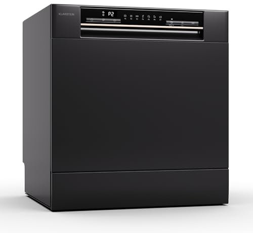Klarstein Lavavajillas Pequeño Sobremesa, Mini Lavavajillas 8 Cubiertos, Lavavajillas Portatil de Sobremesa Silencioso 6 Programas, Lavavajillas Compacto de Mesa Sin Instalación Difícil para Casa
