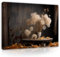 Bilder Blumensamen Löwenzahn Vase Stilleben Blumenstrauß 100x75 cm - Modern Leinwandbild Groß XXL Wohnzimmer Schlafzimmer Wandbild Kunstdruck Wandbilder Desing Wand Bild auf Leinwand Aufhängefertig