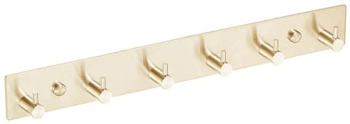 QNIIAED Door Hooks Screw in, SUS 304 Stainless Steel Coat Hooks Wall Mounted for Bedrooms, Coat Rack Hangers for Bathrobe Towel Clothes Dressing Gown in Bathroom(Brushed Brass Gold)